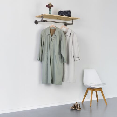 Garderobe Schapel in anthrazit mit Bambusholz