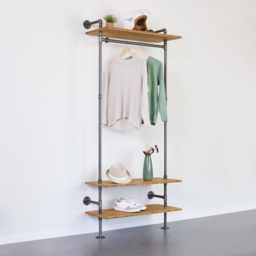 Garderobe Frock in anthraziter Ausführung mit Bambusholz
